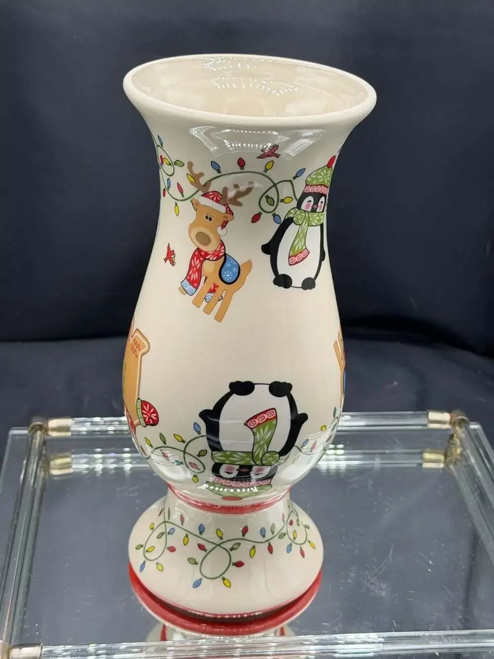 Temp-tations by Tara Winter Whimsy Ceramic Reversible Vase and Candle Holder